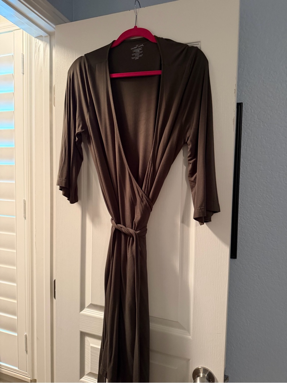 Caden Lane Bamboo Knit Maternity Robe Solid Olives